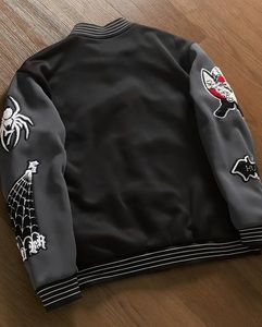 Best Quality Varsity Jacket Chenille Embroidery Silk Sleeve Windproof Waterproof Unisex College Baseball Jacket for Games Front - Product Image 2