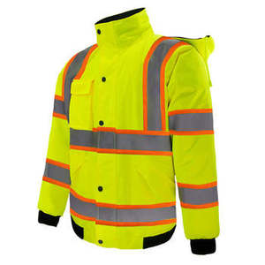 Veste de travail imperméable en polyester de classe 2 personnalisable pour l'extérieur, veste de sécurité réfléchissante imperméable pour hommes 2024 - Product Image 1