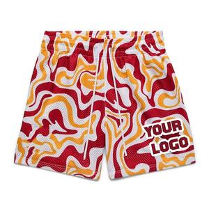 Custom <b>Men</b> <b>Pink</b> <b>Tie</b> Dye Mesh Shorts Elastic Waist Quick Dry Casual Style Sublimation Print Logo Front - Product Image 4
