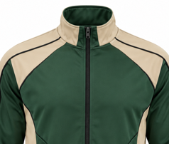 <b>Mens</b> <b>Green</b> and Beige <b>Tracksuit</b> Set with Zip Jacket Jogger Pants 100% Cotton Eco-Friendly Athletic Wear for Training Casual - Product Image 5
