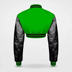 Chaqueta Varsity Corta con Cuello Alto para Mujer, Estilo Béisbol, Manga Larga, Moda Urbana - Product Image 3