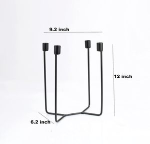 Rustic Black Candle Holder Set Handmade Metal Taper Stands Premium Wedding & Party Decor At Global Wholesale Export Supply - Product Image 2