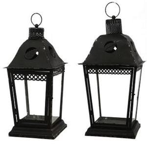 Lanternes noires durables et écologiques de style royal pour la maison, Noël, mariage, hôtel, décoration, en fer et verre, design moderne - Product Image 2