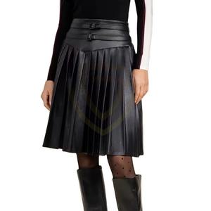 Jupe en cuir pour femme de couleur unie, couleur personnalisable, nouvelle qualité supérieure, respirante, jupe en cuir résistante - Product Image 6