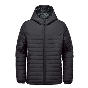 Unisex Solid Casual Blue Hooded Puffer <b>Jacket</b> Quilted Winter Coat Sherpa <b>Lined</b> Zip up Warm Outerwear for Outdoor Use - Product Image 3