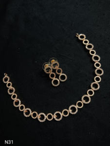 Ensemble de bijoux de mariée en diamant américain classique Collier et boucles d'oreilles en deux pièces pour mariage Style classique à la mode - Product Image 2