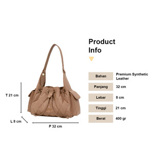 Sac seau matelassé Hody Fashion pour femme en cuir PU, fermeture éclair, 9 pouces, longueur de la sangle 44 cm, sac à main décontracté pour usage quotidien - Product Image 4