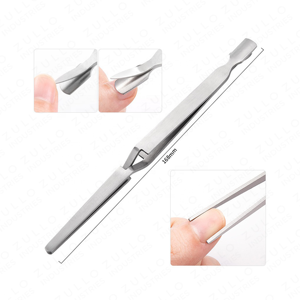 Pousse-cuticules professionnel à pointe plate avec clip d'extension pour le nettoyage, l'entretien et la manucure - Product Image 3