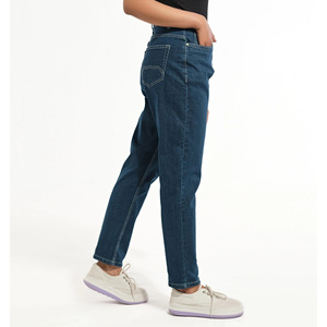 Women's Drop-Crotch Denim Jeans with Spandex Blend Breathable & <b>Waterproof</b> Regular Fit OEM Service - Product Image 4