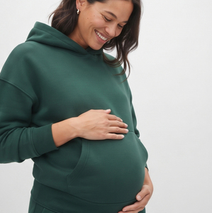 Conjunto de Chándal de Maternidad para Mujer, Chándal de Maternidad Grueso de 2 Piezas, 100% Algodón, Sudadera con Capucha y Pantalones Deportivos para Invierno - Product Image 4