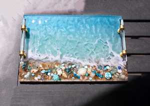 Premium Handmade <b>Epoxy</b> <b>Resin</b> Luxury Heat Resistant Eco-Friendly Food Mat with Holder | Glossy Modern <b>Table</b> Decor - Product Image 5