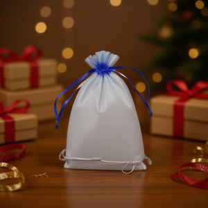 Sacchetti regalo in organza ILAN 17x23 cm colore argento 3 pezzi per regali - Product Image 3