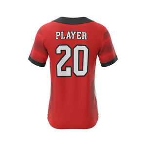 Camiseta de Softbol Sublimada de Manga Corta, Transpirable, con Dos Botones, Unisex, Personalizada de Fábrica, con Nombre y Número del Equipo - Product Image 2