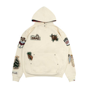 Hoodie de qualité supérieure, échantillon personnalisé, fabrication Guangdong, streetwear athlétique, broderie, vêtements de sport, fermeture éclair intégrale, hiver, 100% coton - Product Image 1