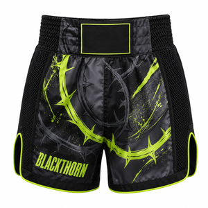Pantalones Cortos Deportivos para Hombre, Muay Thai MMA, Cintura Media, Secado Rápido, Transpirables, Estampados, Satinados, 100% Poliéster - Product Image 1