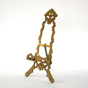 Elegant Metallic Decorative Easel <b>Stand</b> Handcrafted Metal for Housewarming Luxury Art Tabletop Home Decor - Product Image 1