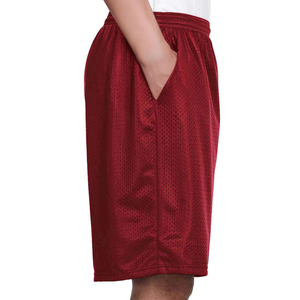 Shorts de baloncesto sublimados personalizados para hombre, pantalones cortos deportivos de malla de color sólido con logotipo personalizado y bolsillos, en venta. - Product Image 3