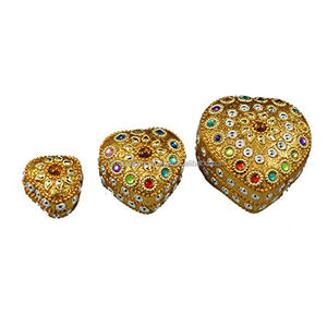 Vintage Heart Shape Jewelry <b>Box</b> Set of 3 Pcs Metal Treasure Trinket <b>Storage</b> Organizer Case for Ring Earrings Necklace Pill <b>Box</b> - Product Image 6