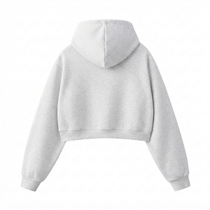 Nouveau sweat à capuche zippé pour femme, style court et élégant, sportswear décontracté, double poche, couleur unie personnalisable - Product Image 2