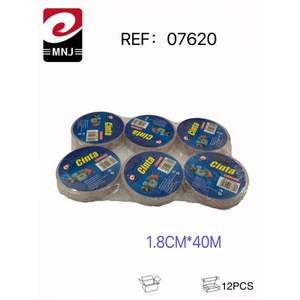 Cinta Adhesiva Ultra Transparente BOPP para Blísteres, 1.8cm*40m, de Una Sola Cara, Acrílica, Sensible a la Presión, para Uso en Oficina - Product Image 1