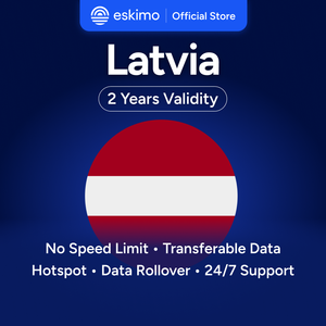 Tarjeta SIM electrónica Eskimo Letonia de 10 GB, datos de alta velocidad 4G/5G, no requiere SIM física, válida por 2 años, transferencia de datos ilimitada. - Product Image 1