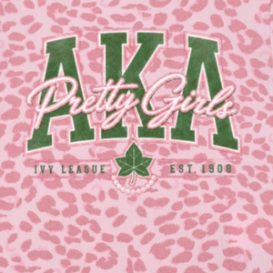   Camiseta Corta con Estampado de Leopardo Rosa y Verde para Mujer, Camiseta de Manga Corta con Letras Griegas, Top Informal de Moda para el Verano - Product Image 6