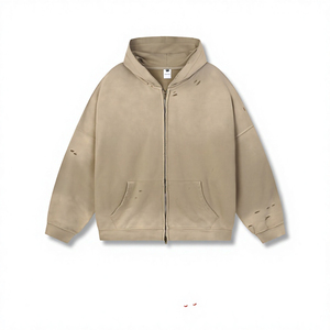 2024 Wholesale Sun Faded Autumn 400gsm 100% Cotton Oversized Anti-Shrink No <b>String</b> Men Vintage Acid Wash Streetwear <b>Hoodie</b> - Product Image 5