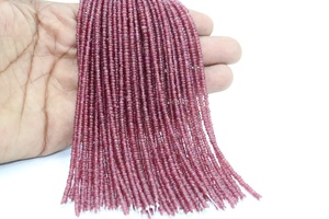 Cuentas Redondas de Rubí Natural al por Mayor, Cuentas Lisas de Rubí en Hebras, Hebras Suaves para la Fabricación de Joyas - Product Image 5