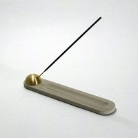 Station à encens élégante en béton – Porte-encens en ciment gris de style industriel – Accessoire de décoration d'intérieur moderne et zen