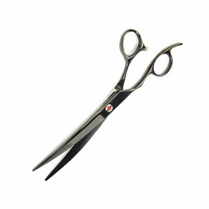 Tijeras de peluquería canina de titanio color negro, cuchillas curvas afiladas, para diestros, resistentes, para profesionales. - Product Image 4