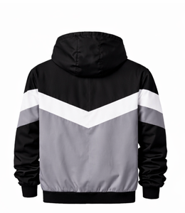Ensemble de survêtement unisexe personnalisé Discover-Impex avec empiècements contrastants, 100 % coton, noir et gris, veste à capuche et pantalon de jogging - Product Image 4