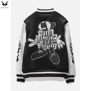 OEM ODM Street Style <b>Letter</b> Embroidery Fleece Lining Long Sleeve Stand Collar Lightweight Casual College Baseball <b>Jacket</b> For <b>Men</b> - Product Image 2