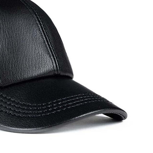 Casquette plate en cuir véritable authentique, style britannique classique, casquette snapback en cuir véritable de qualité supérieure avec sangle réglable - Product Image 5