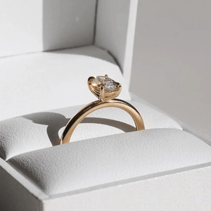 Elegant Oval Cut Moissanite Engagement <b>Ring</b>, 14K Gold Solitaire <b>Ring</b>, Minimalist Wedding <b>Ring</b> for Women, <b>Dainty</b> Promise <b>Ring</b> - Product Image 4