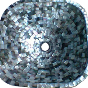 Lavabo de Lujo Hecho a Mano con Mosaico Decorativo, Lavabo de Baño Premium, Ligero, Diseño Geométrico Bohemio, Exportación - Product Image 1