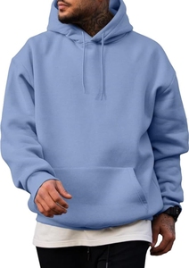 Men's Heavyweight Polyester/Cotton Oversized Hooded Varsity <b>Jacket</b> <b>Thick</b> <b>Fleece</b> French Terry Pocket Solid Custom Logo Print - Product Image 2