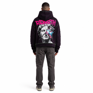 Sweat à capuche oversize pour homme en molleton bouclette 100 % coton 520 GSM, coupe ample, avec poche, style streetwear, hiver, vêtements personnalisés OEM - Product Image 2