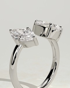 Anillo de compromiso Velentora Marquise y Pear Toi et Moi con diamantes cultivados en laboratorio, certificado por IGI - Product Image 2