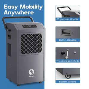 190 pinte deumidificatore commerciale con Timer 24 ore e pompa incorporata per scantinati garage siti di lavoro - Product Image 4