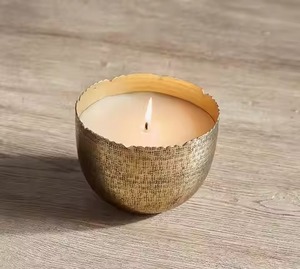 Premium Metal Candle Jar Decorative Candle Holder Container Home Fragrance Table Decor Accent - Product Image 5