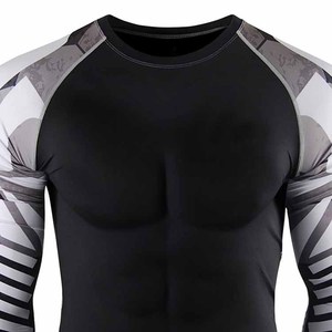 Camiseta de compresión transpirable de manga larga con logotipo personalizado de alta calidad, 100% algodón/spandex, estampado por sublimación, Fortleo - Product Image 1