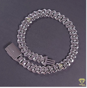 Suministro Directo de Fábrica: Cadena Cubana de Plata Esterlina 925 con Diamantes Moissanita Iced Out, Disponible en Oferta desde India - Product Image 4
