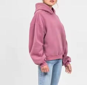 Sweat-shirt surdimensionné à col rond pour femme, grandes tailles, en molleton de coton, personnalisé, uni, à épaules tombantes et col en V - Product Image 2