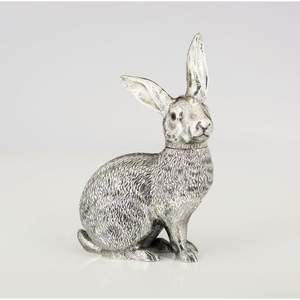 Sculpture de lapin moderne en aluminium moulé, figurine décorative d'animal pour jardin, pelouse, patio, table, décoration intérieure et extérieure - Product Image 2