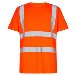 Camiseta de Trabajo de Alta Visibilidad, Transpirable, de Secado Rápido, Manga Corta, Cuello Redondo, de Algodón y Poliéster, con Reflectores Delanteros y Traseros - Product Image 6