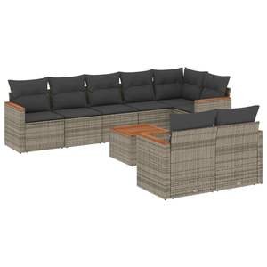 Gray Garden <b>Sofa</b> <b>Set</b> With Cushions UV Resistant PE Rattan Outdoor Furniture Contemporary Design Waterproof Garden Use - Product Image 2