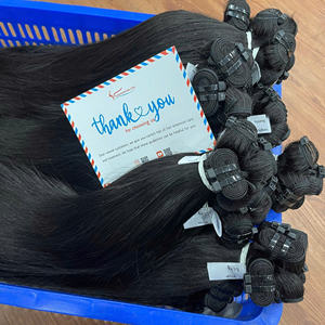 Precio al por mayor, listo para enviar, extensiones de cabello humano natural sin procesar, color negro natural, de 12 a 26 pulgadas - Product Image 2