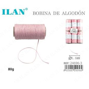 Bobina di Filo di Cotone Ilan 80g Rosa 1.5mm Filo da Cucito - Product Image 1