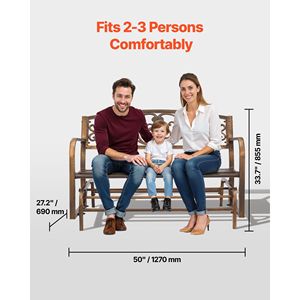 Panca da Esterno in Acciaio al Carbonio da 50 Pollici con Schienale in Ghisa e Braccioli con Bordi Arrotondati, Resistente alle Intemperie per Uso su Patio - Product Image 3