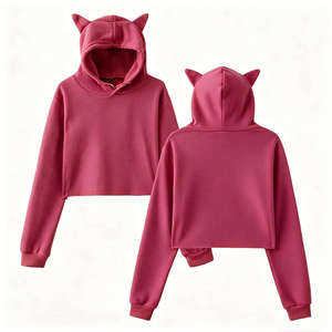 เสื้อฮู้ดครอปสีเทาสำหรับผู้หญิง แขนยาว สไตล์ลำลอง แฟชั่นสตรีทแวร์ เสื้อผ้าสั่งทำจากสหรัฐอเมริกา ขายส่ง เสื้อผ้าอินเทรนด์ ทรงหลวมสบาย - Product Image 5